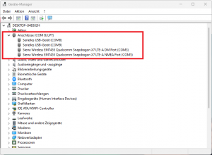 Anzeige des WIN-Gerätemanagers it den entsprechenden COM-Ports