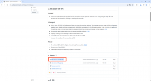 Website der Software ATS-Mini mit dem Hinweis auf das downzuloadende File