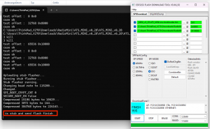 Endemeldung des Flash-Vorgangs mit dem Text "... send Flash Finish"
